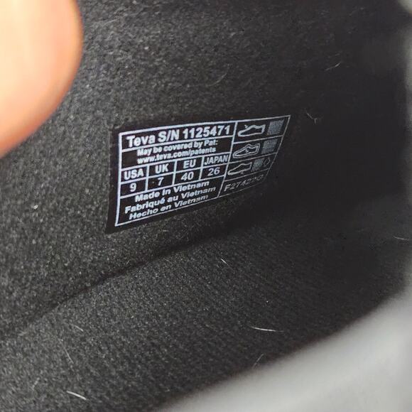 Teva Womens 9 ReEmber Black Gum Quilted Slip On Casual Comfort Moc Clog Slipper - Picture 12 of 12